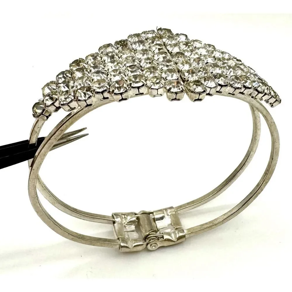 Rhinestone Crystal Cuff Bracelet Sparkle Fashion Glamour Jewlery Women's Charm